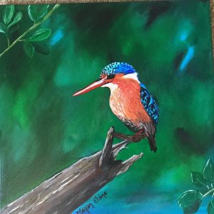 King Fisher, Acrylic, 16” x 20”